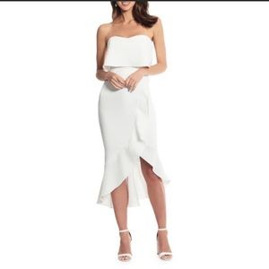 White Strapless Dress Perfect For Bridal Shower/Bachelorette